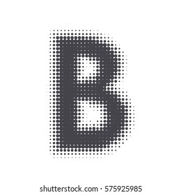 Uppercase letter of the English alphabet with halftone effect