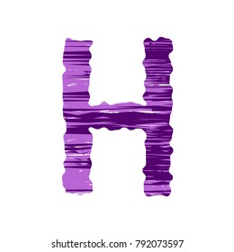 uppercase letter H in violet tones on a white background