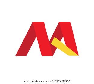 AM Uppercase Letter Initial Logo Design Template Vector Illustration.