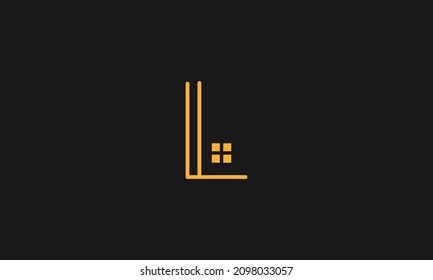 Uppercase letter L logo with window design, monogram emblem business project in the thin lines, for stylish business cards premium vector