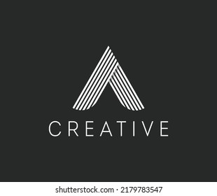 Großbuchstabe ein Logotyp mit weißen Linien, dynamisches Design. Anschluss von Linien, Letter Symbol Vektorgrafik Vorlage. Modernes, elegantes, luxuriöses Symbol, Logo für Ihre Corporate Identity.