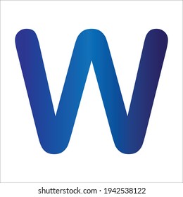 uppercase letter W design vector graphic