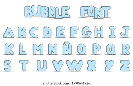 Uppercase letters alphabet bubble style. Vector illustration