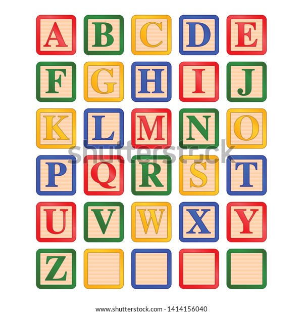 大文字の子の木のアルファベットのブロックベクター画像アイコンイラスト のベクター画像素材 ロイヤリティフリー