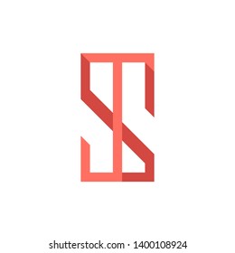 Uppercase letters J and S, Luxury, simple and elegant monogram design template. Good for labels and logos. Vector illustration. Vector Logo design. 
