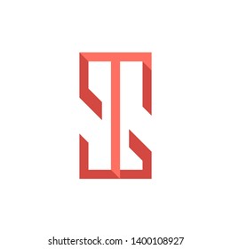 Uppercase letters T and S, Luxury, simple and elegant monogram design template. Good for labels and logos. Vector illustration. Vector Logo design. 