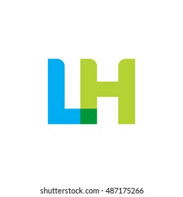 uppercase LH logo, blue green overlap transparent logo