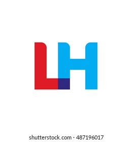 uppercase LH logo, red blue overlap transparent logo