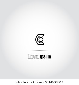 Uppercase line monogram dragon letter c logo for simple business identity