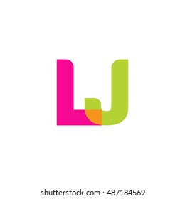 uppercase LJ logo, pink green overlap transparent logo, modern lifestyle logo