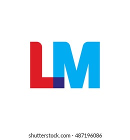 uppercase LM logo, red blue overlap transparent logo