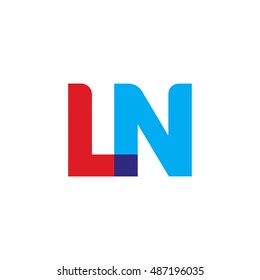 uppercase LN logo, red blue overlap transparent logo