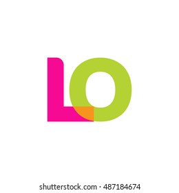 uppercase LO logo, pink green overlap transparent logo, modern lifestyle logo