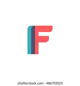 uppercase IF logo, modern classic pale blue red overlap transparent logo