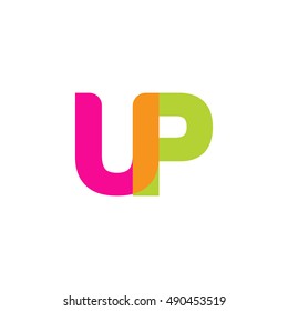 uppercase UP logo, pink green overlap transparent logo, modern lifestyle logo