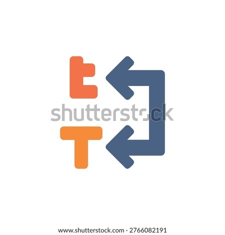 Uppercase to lowercase icon for changing text case format. Capital a to small a symbol for text editor application.
