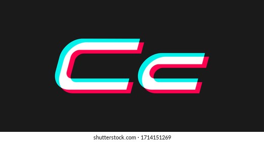 uppercase and lowercase letter C with 3d glitched effect