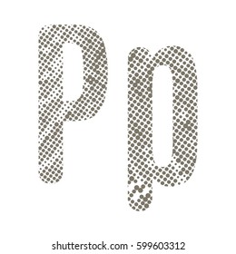 Uppercase and lowercase letter of the English alphabet with dotted texture