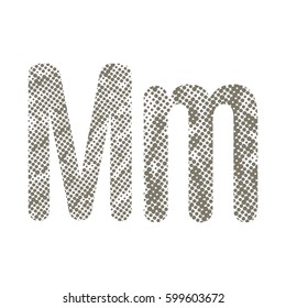 Uppercase and lowercase letter of the English alphabet with dotted texture