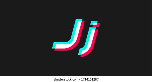 uppercase and lowercase letter J with 3d glitched effect