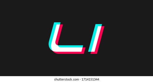 uppercase and lowercase letter L with 3d glitched effect