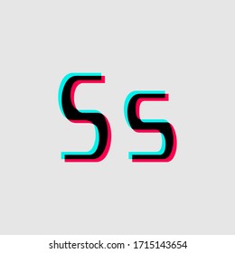 uppercase and lowercase letter S with 3d glitched effect