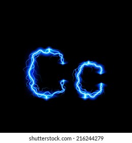 Uppercase and lowercase letters C in lighting style
