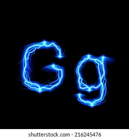 Uppercase and lowercase letters G in lighting style