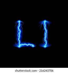 Uppercase and lowercase letters L in lighting style