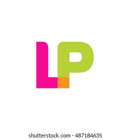 uppercase LP logo, pink green overlap transparent logo, modern lifestyle logo