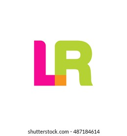 uppercase LR logo, pink green overlap transparent logo, modern lifestyle logo