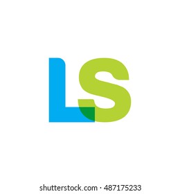 uppercase LS logo, blue green overlap transparent logo