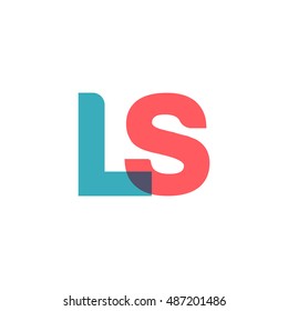 uppercase LS logo, modern classic pale blue red overlap transparent logo