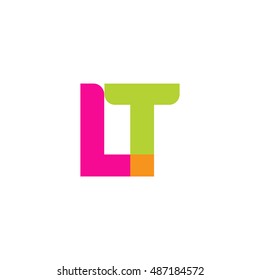 uppercase LT logo, pink green overlap transparent logo, modern lifestyle logo