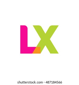 uppercase LX logo, pink green overlap transparent logo, modern lifestyle logo