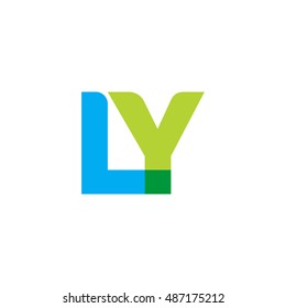 uppercase LY logo, blue green overlap transparent logo