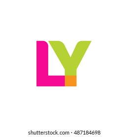 uppercase LY logo, pink green overlap transparent logo, modern lifestyle logo