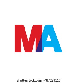 uppercase MA logo, red blue overlap transparent logo