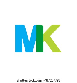 uppercase MK logo, blue green overlap transparent logo