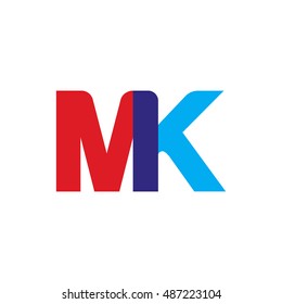 uppercase MK logo, red blue overlap transparent logo