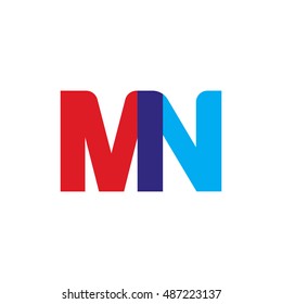 uppercase MN logo, red blue overlap transparent logo