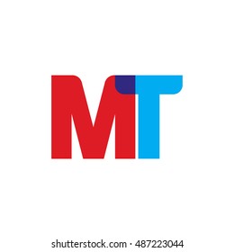 uppercase MT logo, red blue overlap transparent logo