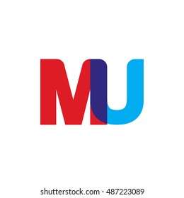 uppercase MU logo, red blue overlap transparent logo