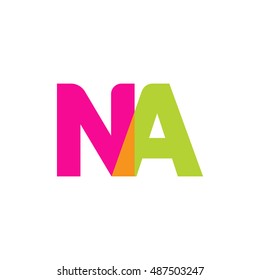 uppercase NA logo, pink green overlap transparent logo, modern lifestyle logo