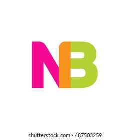 uppercase NB logo, pink green overlap transparent logo, modern lifestyle logo