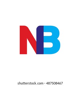 uppercase NB logo, red blue overlap transparent logo