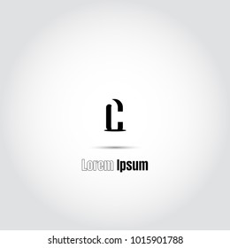 Uppercase negative space letter c logo for simple business identity