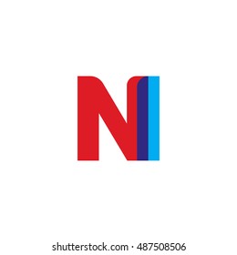 uppercase NI logo, red blue overlap transparent logo