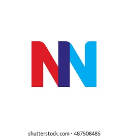 uppercase NN logo, red blue overlap transparent logo