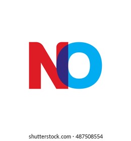 uppercase NO logo, red blue overlap transparent logo